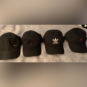 All 4 Black Classic Baseball Hat with Various Logos